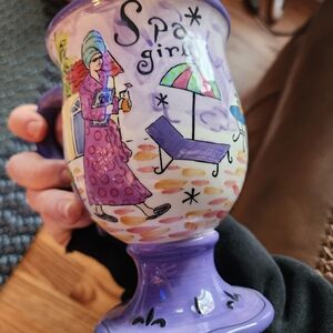 Vibrant Spa Girl Ceramic Goblet